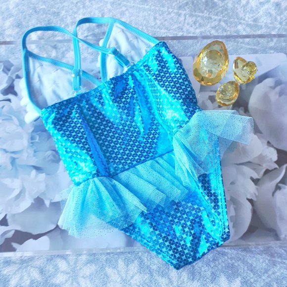 Floatimini Mermaid Petal one piece swimsuit 3T - Picture 3 of 6